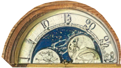Horloge de parquet AMS 196x55x30 cm en chêne • Mouvement mécanique • Affichage des phases de lune