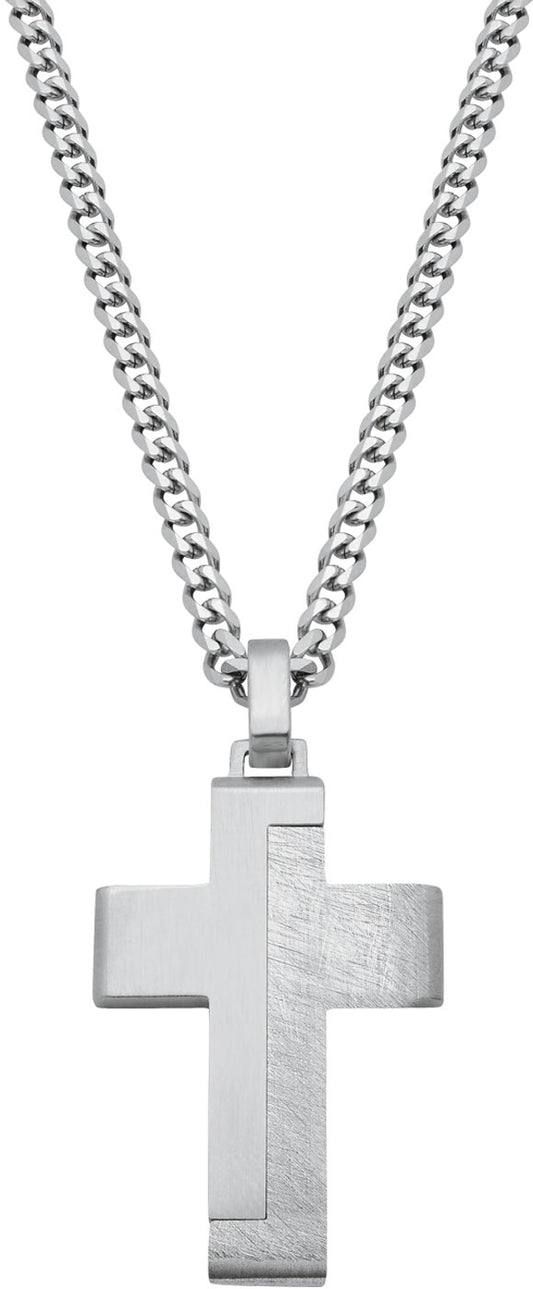 Tank Chain Necklace with Cross Pendant - s.Oliver Jewelry Model: 2024253