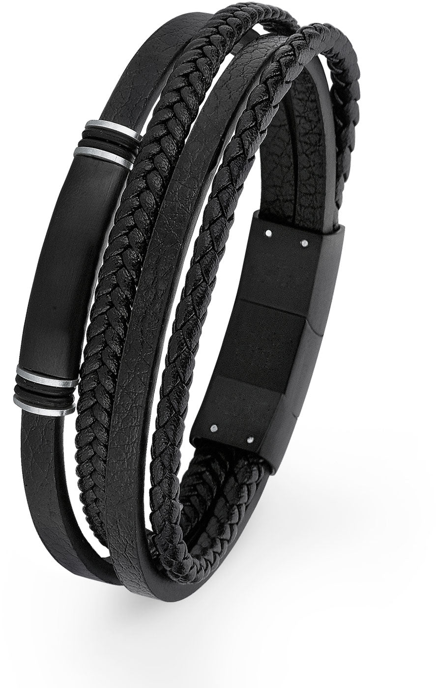 Multi-row leather bracelet - s.Oliver Jewelry Model: 2026001