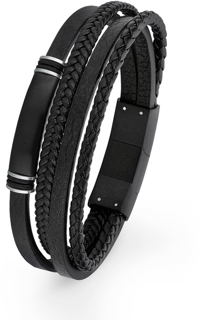 Multi-row leather bracelet - s.Oliver Jewelry Model: 2026001