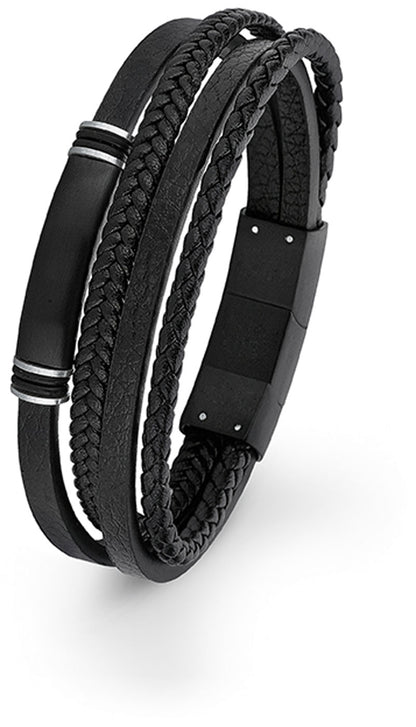 Multi-row leather bracelet - s.Oliver Jewelry Model: 2026001