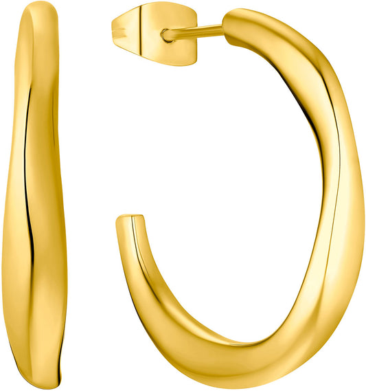 Curved Creole Hoops IP Yellow Gold Plated s.Oliver Jewelry 2033900