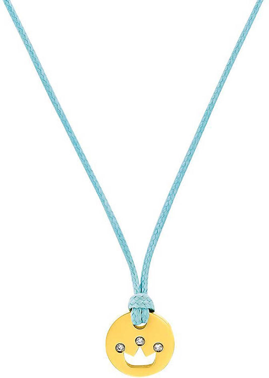 Princess Lillifee 2034002 Textile Necklace with Gold-Plated Stainless Steel Crown