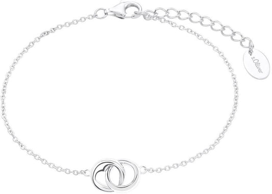 Bracelet with circle and heart charm - s.Oliver Jewelry Model: 2035755