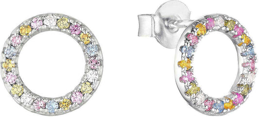 Kreis-Ohrstecker mit bunten Steinchen, s.Oliver, Modell 2037841