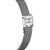 Zapięcie bransolety zegarka damskiego z srebrną bransoletą typu mesh i srebrną kopertą z logo FESTINA