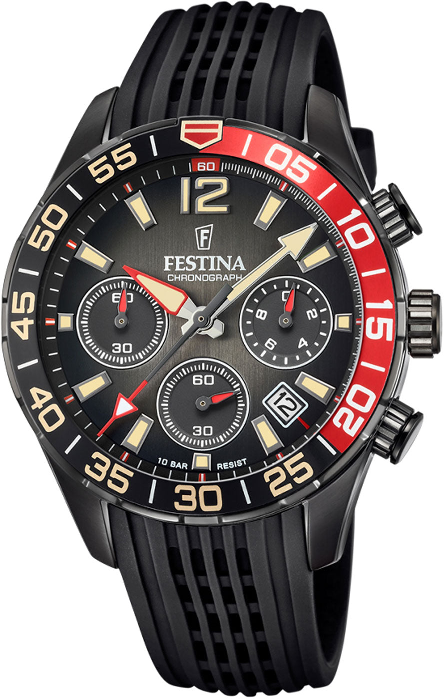 Montre pour homme Festina Timeless Chronograph F20518/3 • Mouvement à quartz précis • Chronographe robuste en acier inoxydable