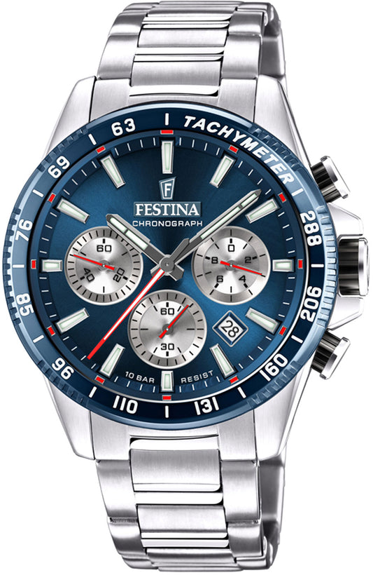 Montre pour homme Festina Timeless Chronograph F20560 • Chronographe • Acier inoxydable robuste