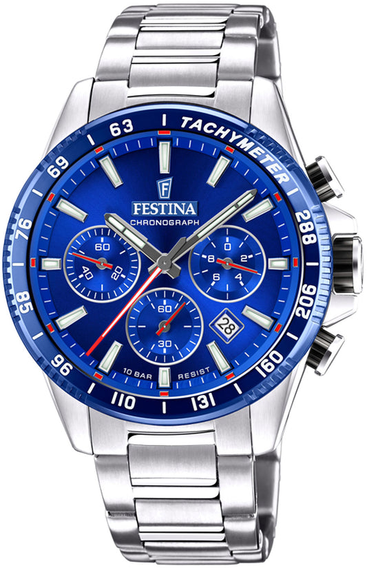 Montre homme Festina Timeless Chronograph F20560/1 • Chronographe • Acier inoxydable robuste