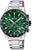 Męski zegarek Festina Chronograph z zieloną tarczą i bransoletą ze stali szlachetnej