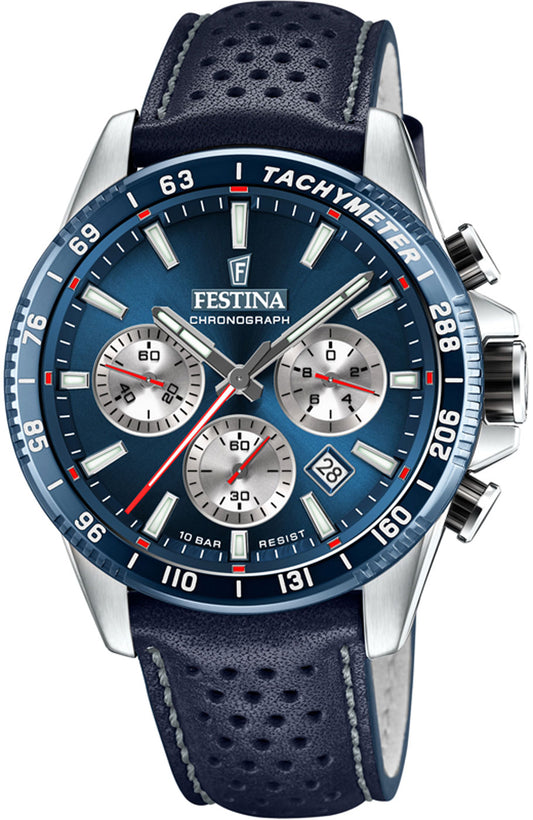 Montre Homme Festina Timeless Chronograph F20561 • Mouvement à Quartz • Chronographe en Acier Inoxydable