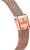 Bransoleta do zegarka damskiego typu mesh w kolorze różowego złota, zapięcie boczne z logo Festina