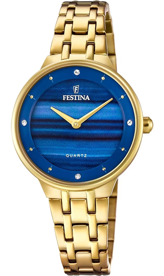 Festina Mademoiselle F20601/A Damenuhr • Swarovski Kristalle • Milanaise-Band