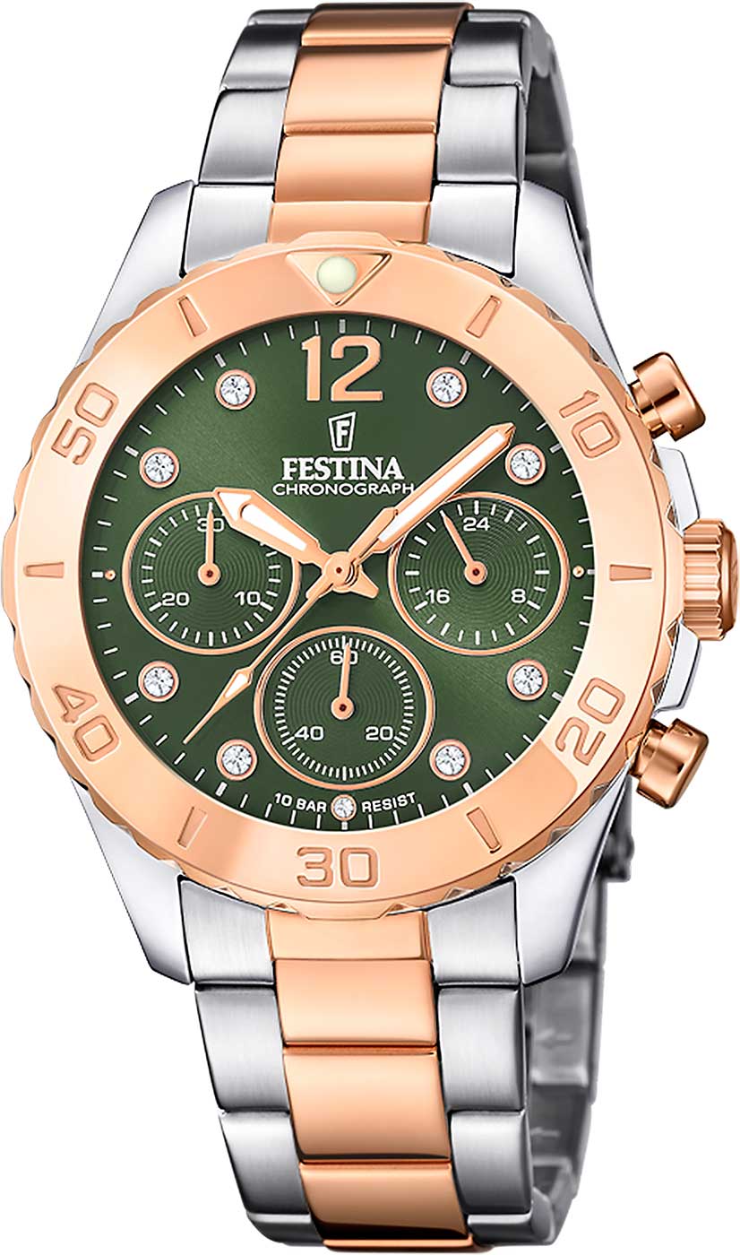 Festina Boyfriend F20605/2 Damenuhr • Bicolor-Design • Chronograph