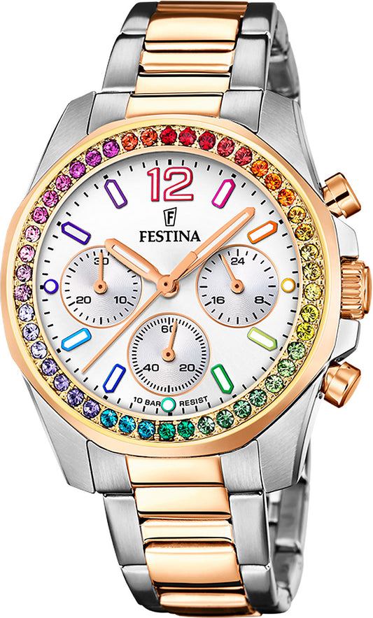Festina Boyfriend F20608/2 Damen Uhr • Quarz Uhrwerk • Robustes Edelstahl
