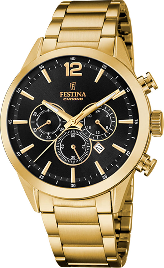 Montre Homme Festina Timeless Chronograph F20633/3 • Mouvement à Quartz • Acier Inoxydable Robuste