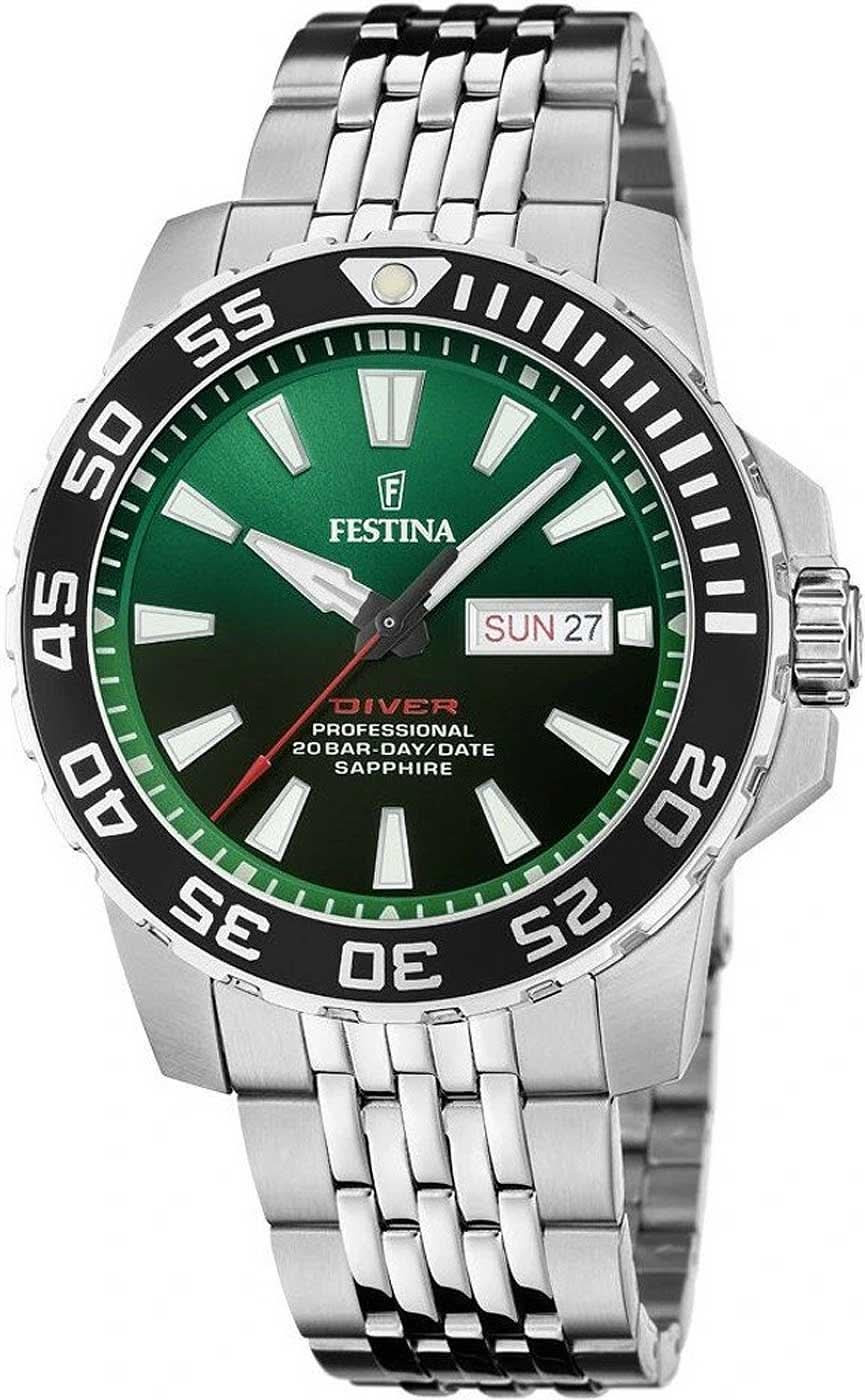 Montre Homme Festina Diver Professional F20661 • Verre saphir • Étanchéité 20 bar