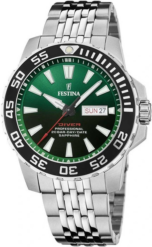 Montre Homme Festina Diver Professional F20661 • Verre saphir • Étanchéité 20 bar