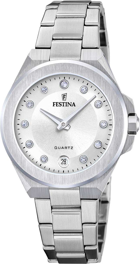 Festina Mademoiselle F20700/4 Damenuhr • Elegantes Zirkonia-Design • Hochwertiger Edelstahl