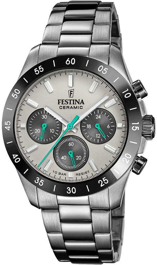 Festina Ceramic F20703/1 Herrenuhr • Keramik-Lünette • Quarz-Chronograph