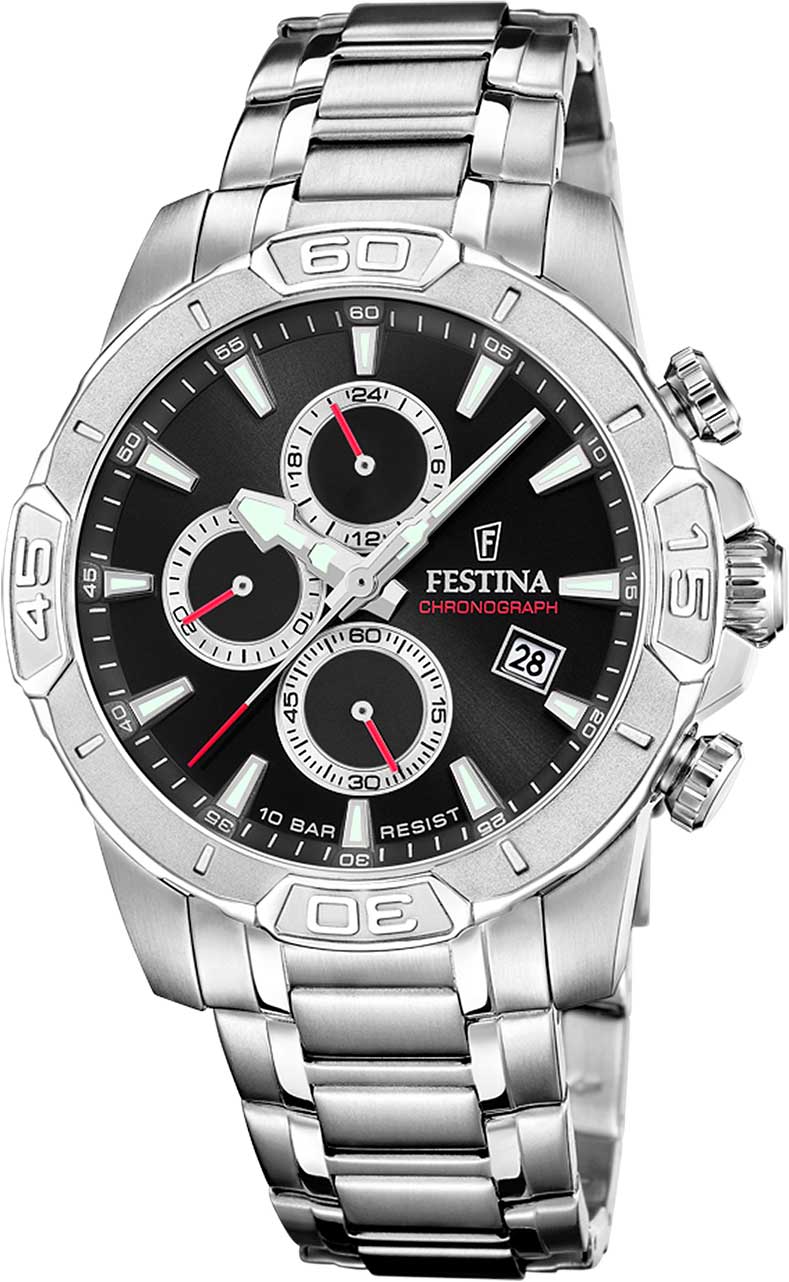 Festina Timeless Chronograph F20704/6 Men's Watch • Miyota Quartz Movement • Stainless Steel