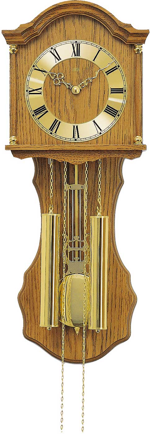 AMS Horloge murale 66x27x11 cm bois • Mouvement mécanique • Horloge à pendule