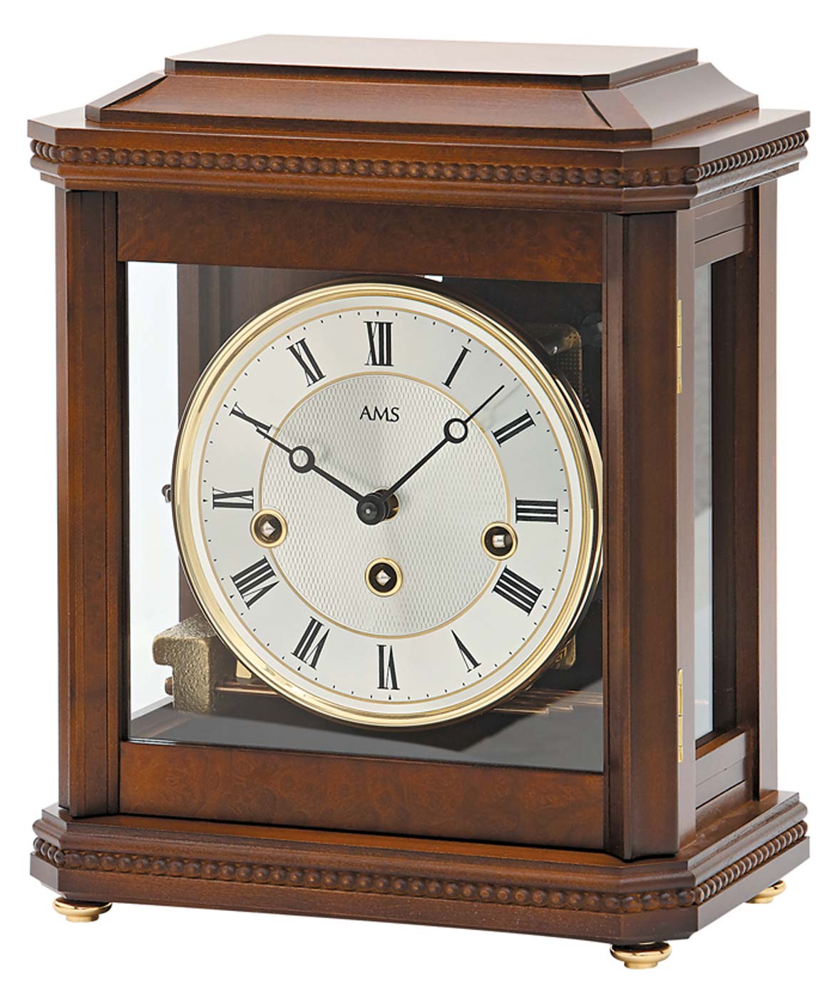 Pendule de table AMS 29x23x13 cm bois • Sonnerie Westminster • Boîtier en bois massif