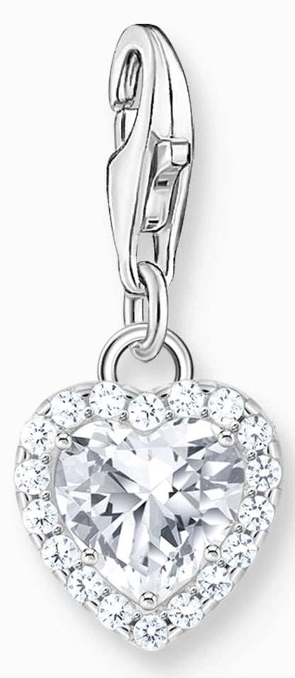 Thomas Sabo Charm Anhänger Modell: 2202-051-14 Herz mit Verzierung aus weißen Zirkoniasteinen- 925 Sterlingsilber