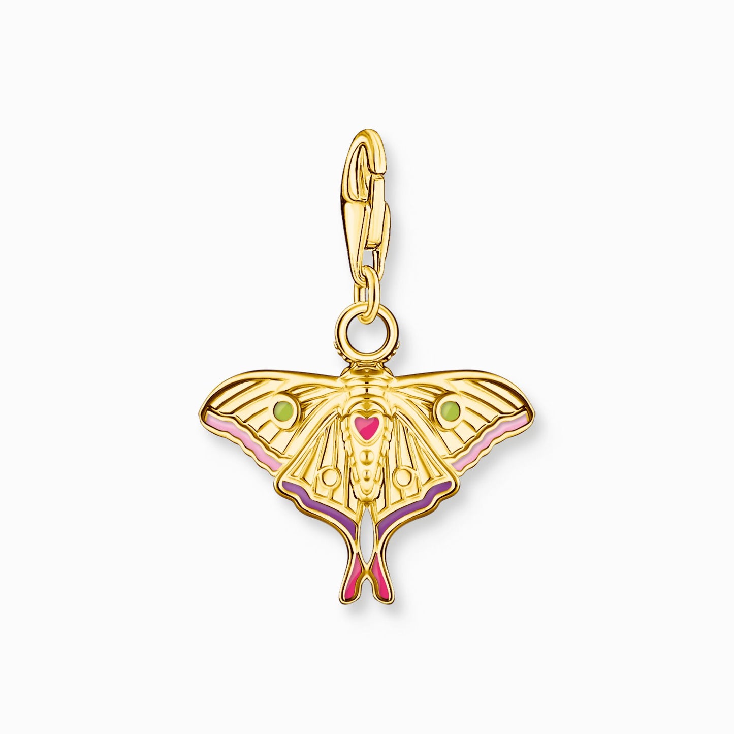 Thomas Sabo Charm Pendant Model: 2209-565-7 Colorful Night Moth - 925 Sterling Silver 18k Gold Plated and Cold Enamel