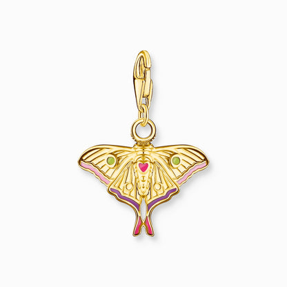 Thomas Sabo Charm Pendant Model: 2209-565-7 Colorful Night Moth - 925 Sterling Silver 18k Gold Plated and Cold Enamel