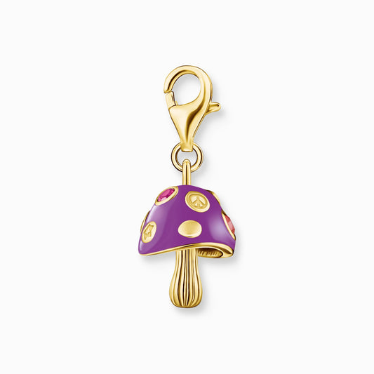 Thomas Sabo Charm Anhänger Modell: 2211-471-7 lila Pilz- 925 Sterlingsilber 18k vergoldet und Kaltemail