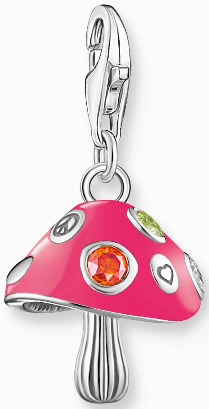 Thomas Sabo Charm Anhänger Modell: 2211-845-7 rosa Pilz- 925 Sterlingsilber und Kaltemail
