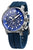 Zegarek męski Vostok Europe, chronograf solarny z niebieską tarczą i silikonowym paskiem