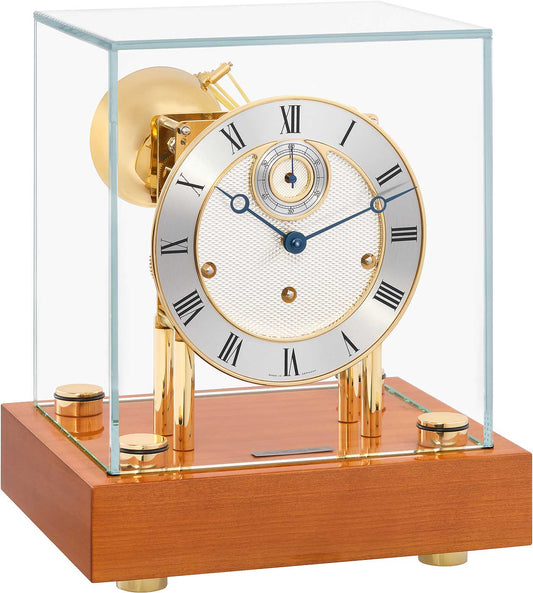 Hermle Table Clock 30x25x21 cm Wood • Visible Movement • Automatic Night Shut-off