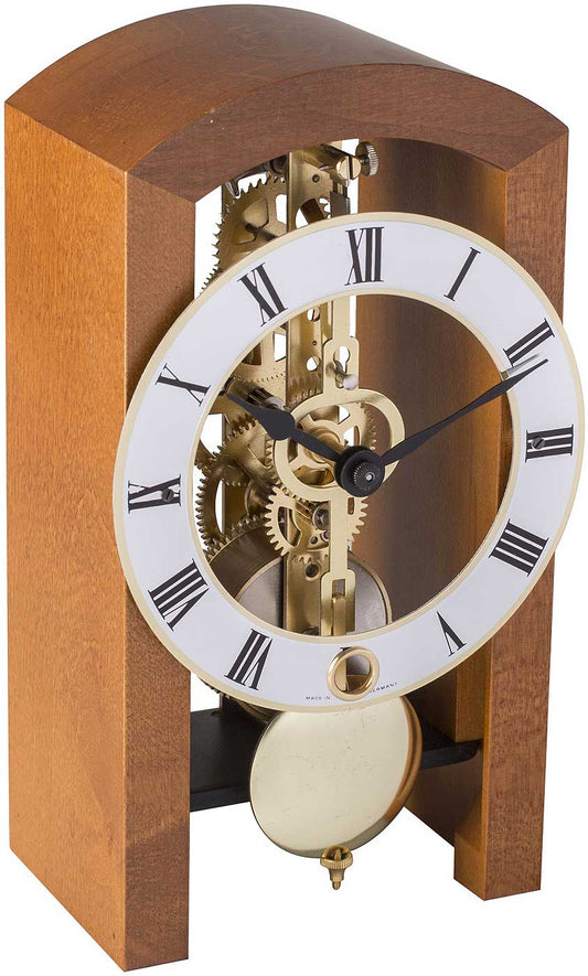 Hermle Table Clock 19x9x11 cm Wood • Mechanical Skeleton Movement • Modern Design