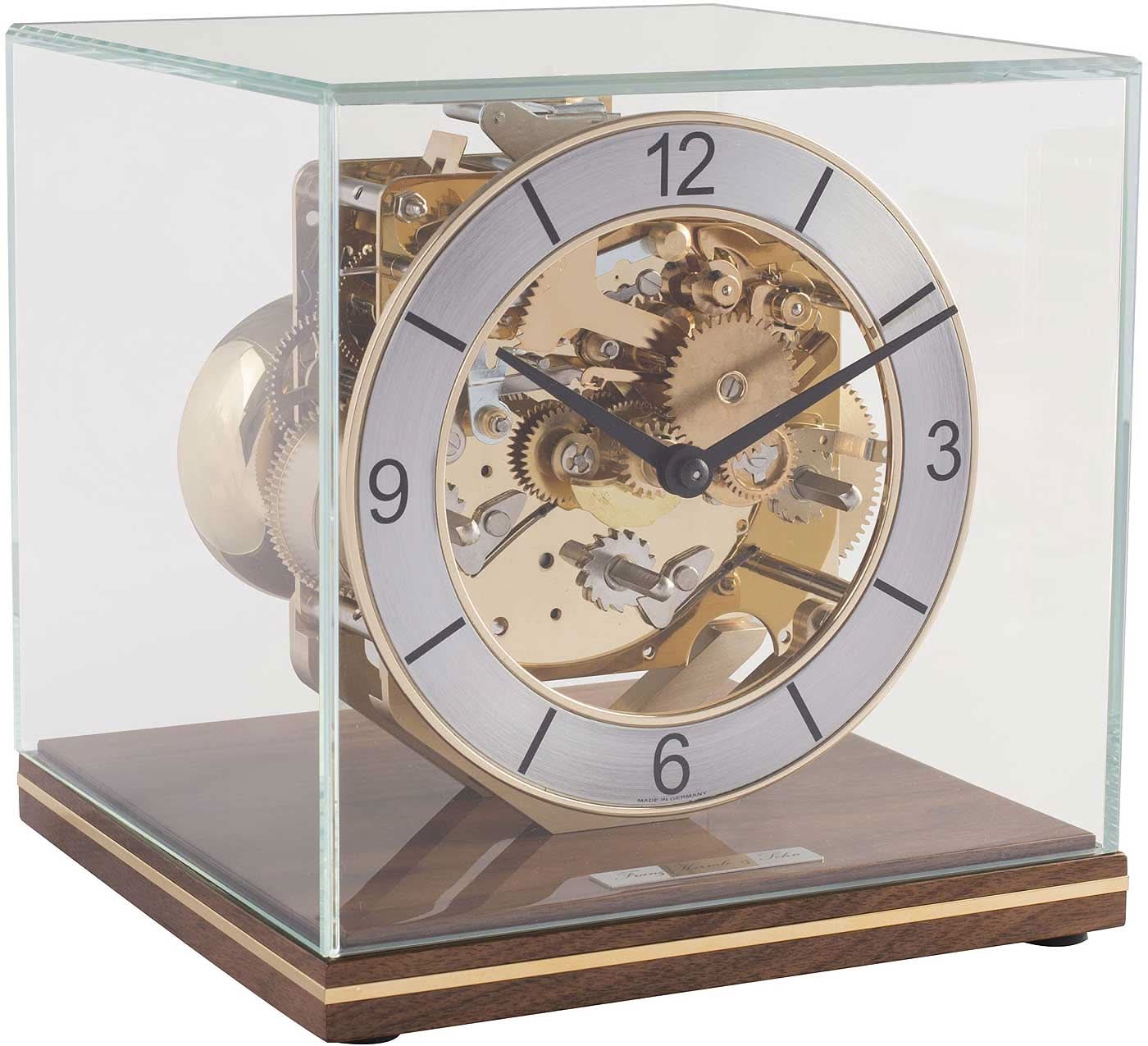 Horloge de table Hermle 17x17x18,5 cm bois • Mouvement mécanique • Sonnerie Westminster