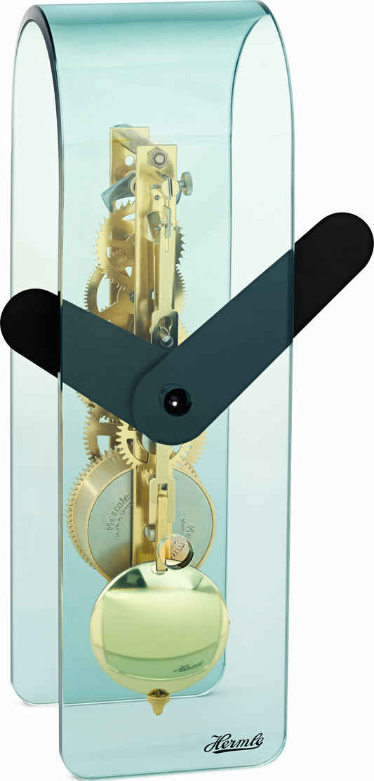 Hermle Table Clock 22.9x7x7.8 cm Acrylic • Visible Movement • Made in Germany