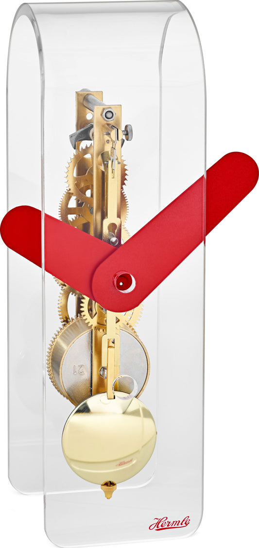 Hermle Table Clock 23x7x8 cm Acrylic • Mechanical Movement • Skeleton Movement