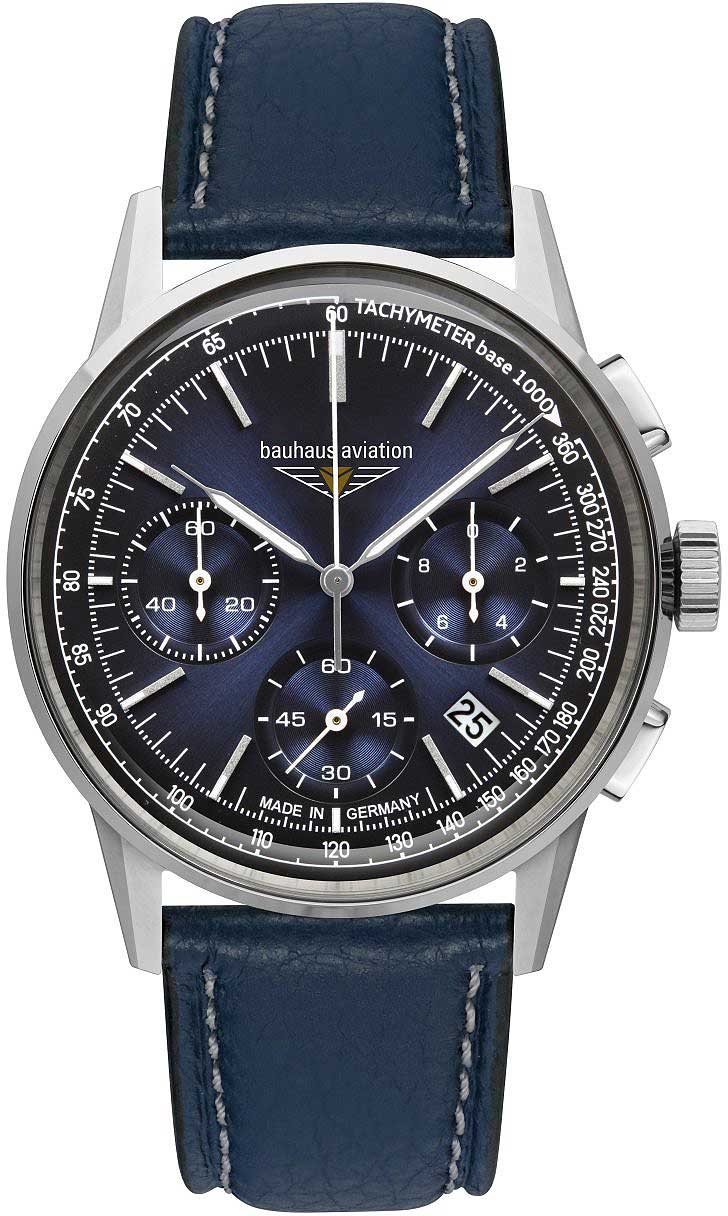 Bauhaus Aviation 2376-3 Herrenuhr • Made in Germany • Blau