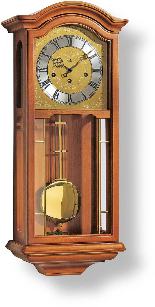 Horloge murale AMS 67x27x15 cm bois • Mélodie Westminster • Arrêt nocturne automatique