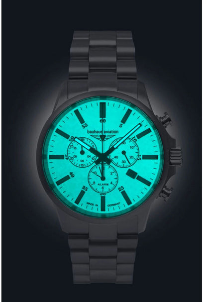 Bauhaus Aviation 2880M4 Herrenuhr • Titan & Saphirglas • Made in Germany
