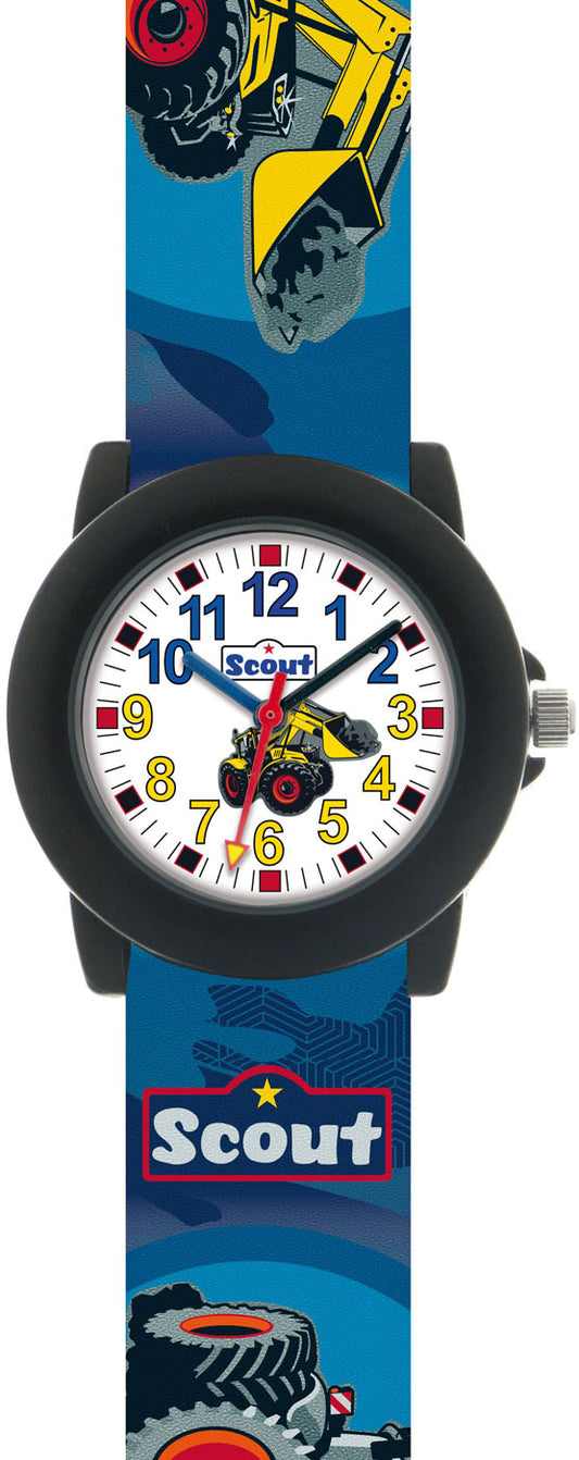 Scout Action Boys 305038 Boys' Watch • Excavator Design • Washable Textile Strap