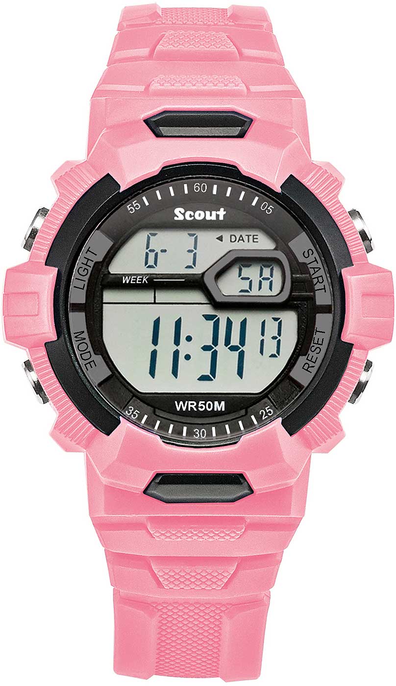 Scout THE Digi 280308006 Mädchen Uhr • Digitales Display • Robustes Resin-Gehäuse