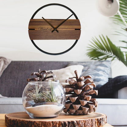 Horloge murale en bois Waidzeit • Design moderne • Mouvement à quartz précis