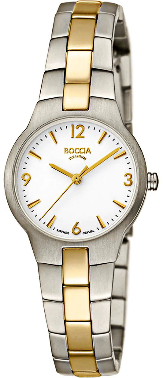 Boccia 3312-02 Damenuhr • Hautfreundliches Reintitan • Saphirglas