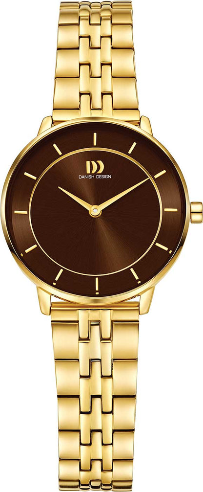 Danish Design 3320383 Damen Uhr • Skandinavisches Design • Gold & Braun