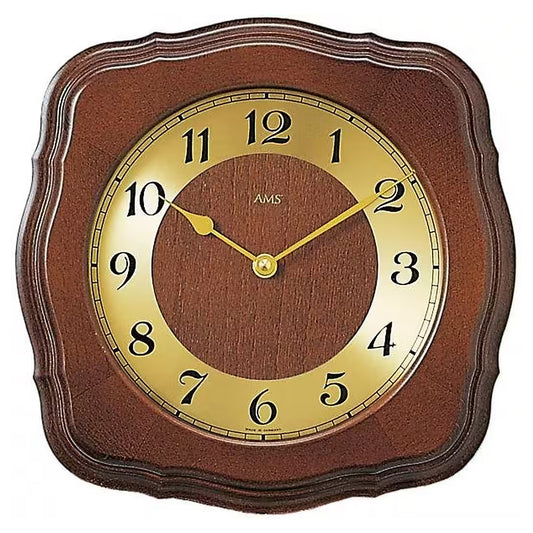 AMS Wooden Wall Clock • Radio-Controlled Movement • Solid Wood Casing