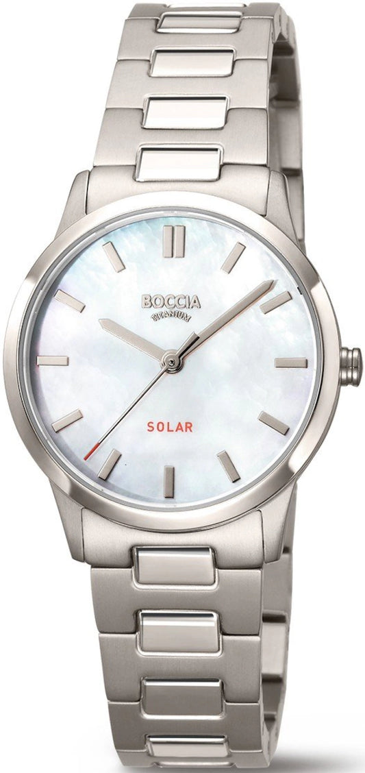 Boccia Solar 3363-03 Damenuhr • Hautfreundliches Reintitan • Nachhaltiger Solarantrieb