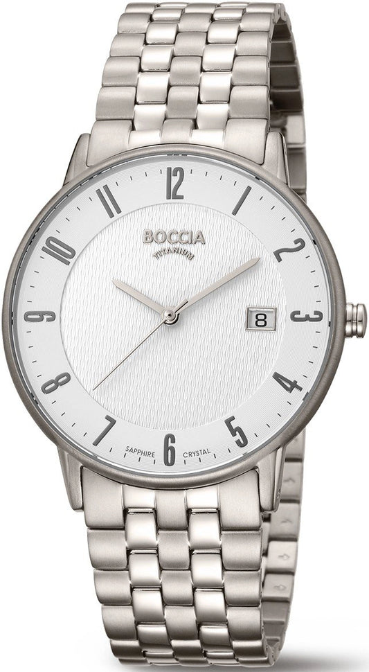 Boccia Superslim 3607-06 Herrenuhr • Reintitan • Saphirglas