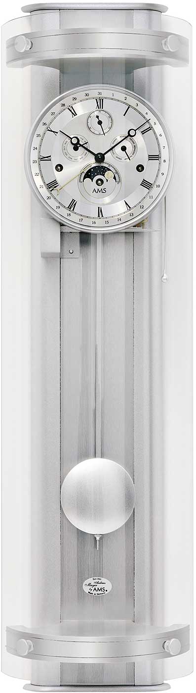 AMS Wanduhr 73x20x17 cm Metall, Glas • Mechanisches 8-Tage-Uhrwerk • Westminster Melodie